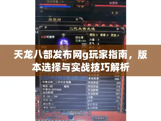 天龙八部发布网g玩家指南，版本选择与实战技巧解析