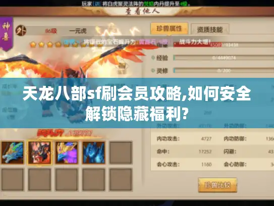 天龙八部sf刷会员攻略,如何安全解锁隐藏福利?