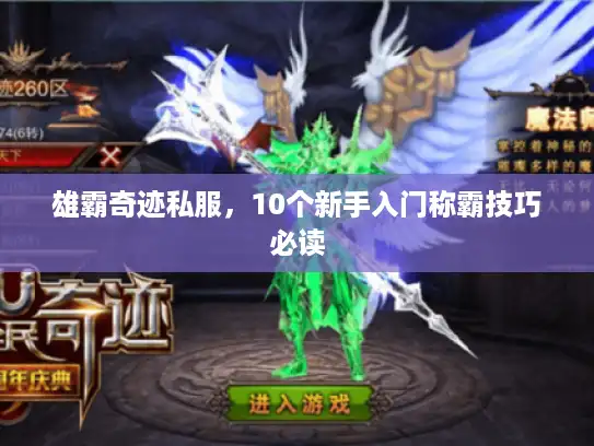 雄霸奇迹私服，10个新手入门称霸技巧必读