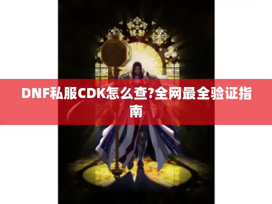 DNF私服CDK怎么查?全网最全验证指南