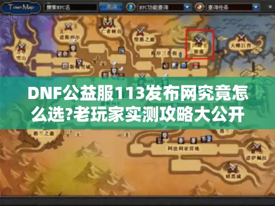 DNF公益服113发布网究竟怎么选?老玩家实测攻略大公开