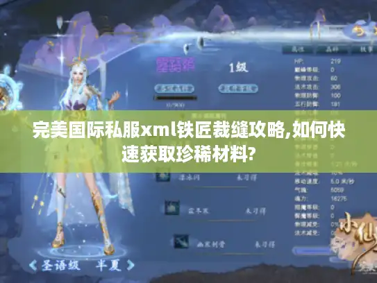 完美国际私服xml铁匠裁缝攻略,如何快速获取珍稀材料?