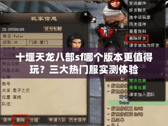 十堰天龙八部sf哪个版本更值得玩？三大热门服实测体验
