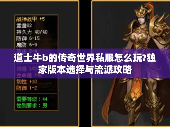 道士牛b的传奇世界私服怎么玩?独家版本选择与流派攻略