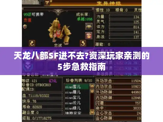 天龙八部SF进不去?资深玩家亲测的5步急救指南