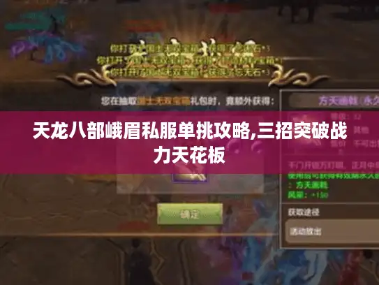 天龙八部峨眉私服单挑攻略,三招突破战力天花板