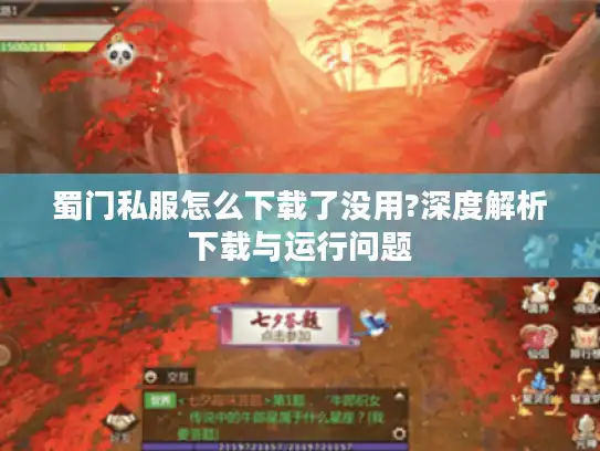 蜀门私服怎么下载了没用?深度解析下载与运行问题