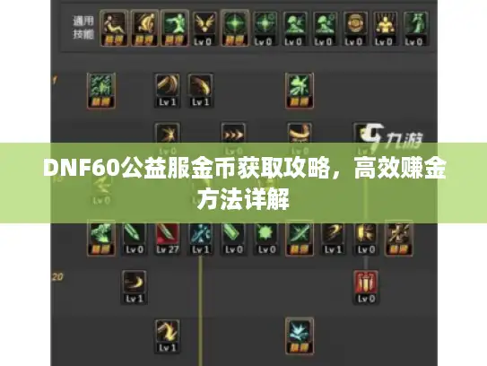 DNF60公益服金币获取攻略,高效赚金方法详解 DNF60公益服金币获取攻略,高效赚金方法详解