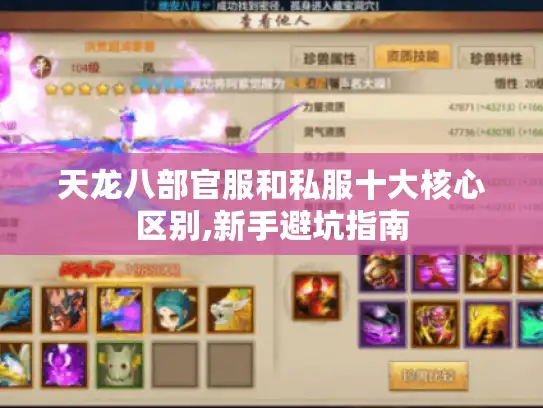 天龙八部官服和私服十大核心区别,新手避坑指南