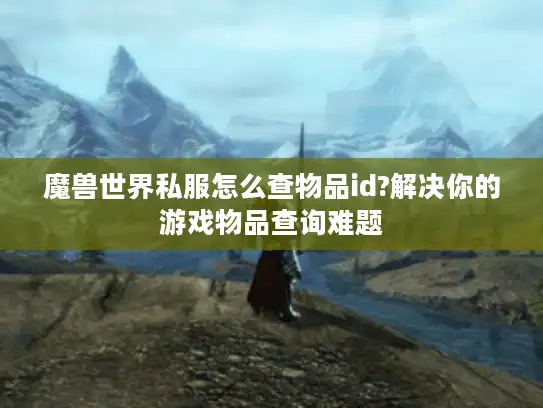 魔兽世界私服怎么查物品id?解决你的游戏物品查询难题