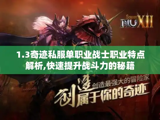 1.3奇迹私服单职业战士职业特点解析,快速提升战斗力的秘籍