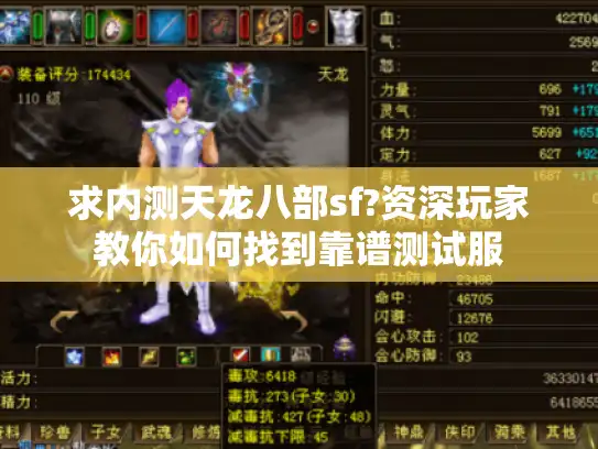求内测天龙八部sf?资深玩家教你如何找到靠谱测试服