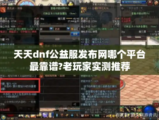 天天dnf公益服发布网哪个平台最靠谱?老玩家实测推荐