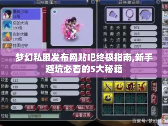 梦幻私服发布网贴吧终极指南,新手避坑必看的5大秘籍