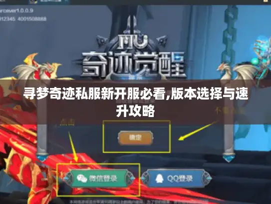 寻梦奇迹私服新开服必看,版本选择与速升攻略