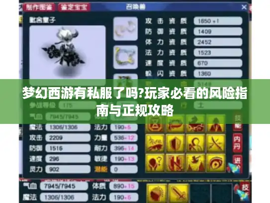梦幻西游有私服了吗?玩家必看的风险指南与正规攻略