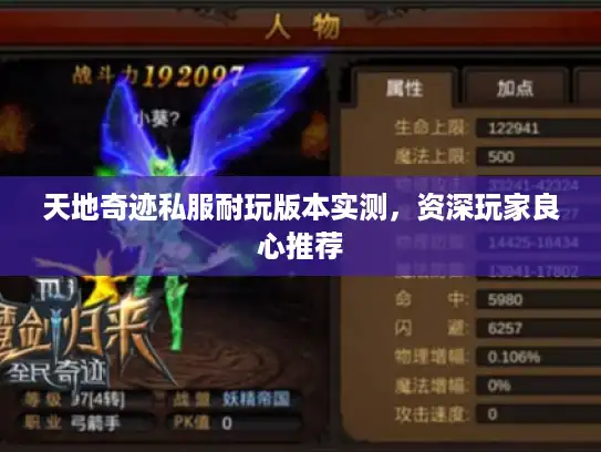 天地奇迹私服耐玩版本实测，资深玩家良心推荐