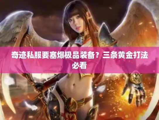 奇迹私服要塞爆极品装备？三条黄金打法必看