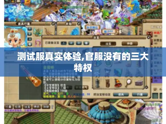 测试服真实体验,官服没有的三大特权
