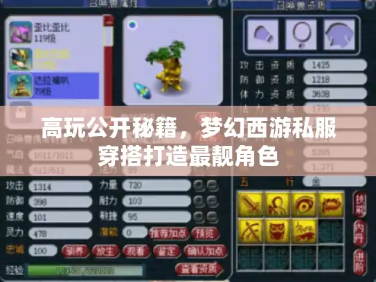 高玩公开秘籍，梦幻西游私服穿搭打造最靓角色