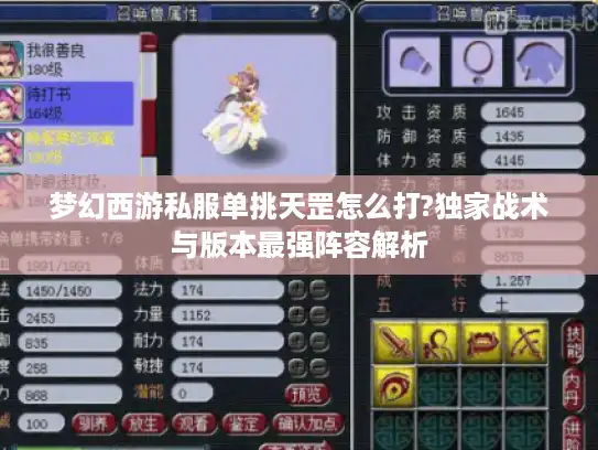 梦幻西游私服单挑天罡怎么打?独家战术与版本最强阵容解析