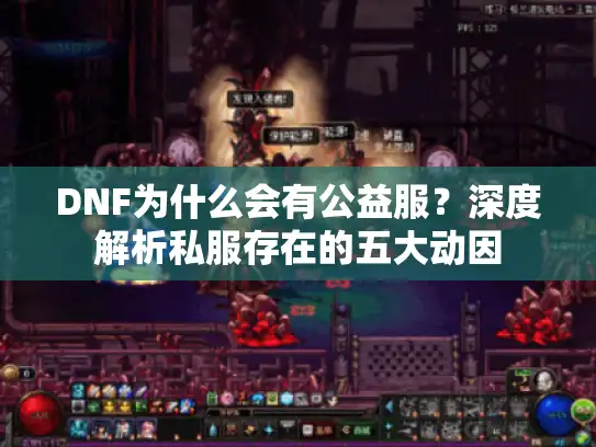DNF为什么会有公益服？深度解析私服存在的五大动因