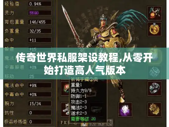 传奇世界私服架设教程,从零开始打造高人气版本