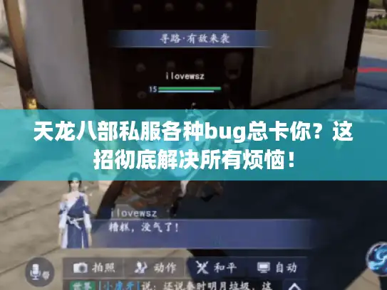 天龙八部私服各种bug总卡你？这招彻底解决所有烦恼！