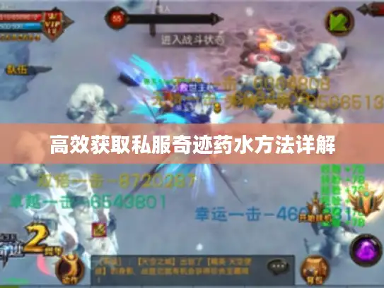 高效获取私服奇迹药水方法详解