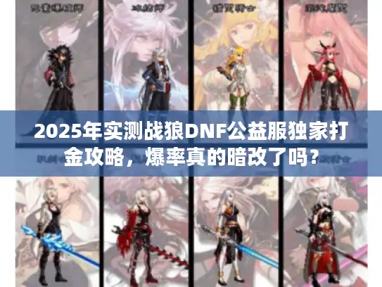 2025年实测战狼DNF公益服独家打金攻略，爆率真的暗改了吗？