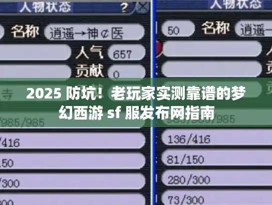 2025 防坑！老玩家实测靠谱的梦幻西游 sf 服发布网指南