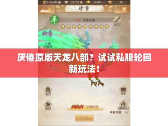 厌倦原版天龙八部？试试私服轮回新玩法！
