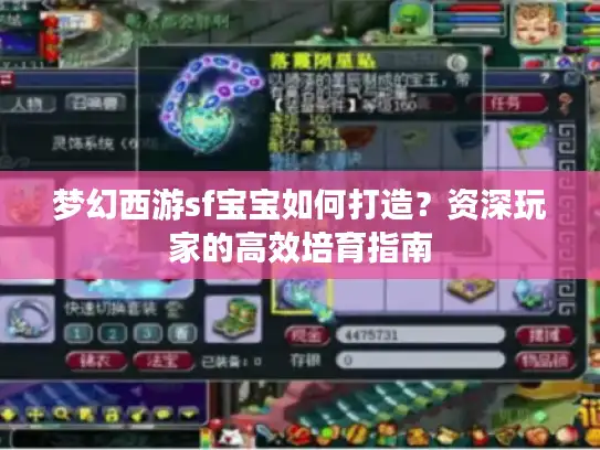 梦幻西游sf宝宝如何打造?资深玩家的高效培育指南 梦幻西游sf宝宝如何打造?资深玩家的高效培育指南