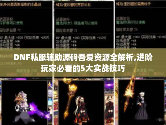DNF私服辅助源码吾爱资源全解析,进阶玩家必看的5大实战技巧