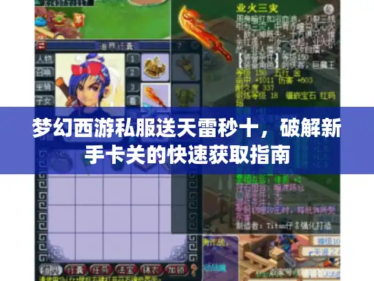 梦幻西游私服送天雷秒十，破解新手卡关的快速获取指南