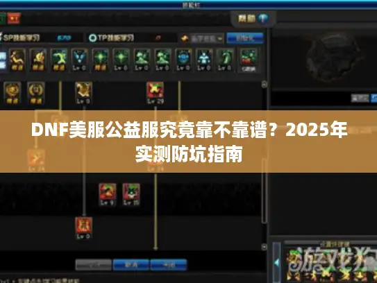 DNF美服公益服究竟靠不靠谱？2025年实测防坑指南