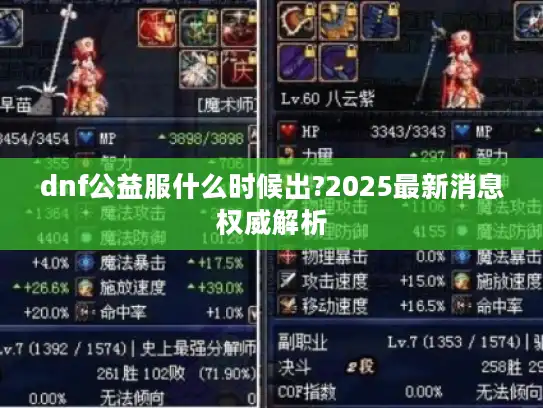 dnf公益服什么时候出?2025最新消息权威解析