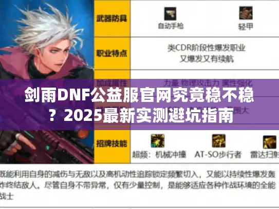 剑雨DNF公益服官网究竟稳不稳？2025最新实测避坑指南