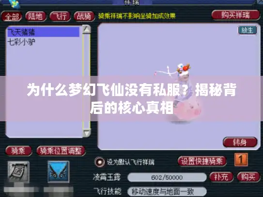 为什么梦幻飞仙没有私服？揭秘背后的核心真相