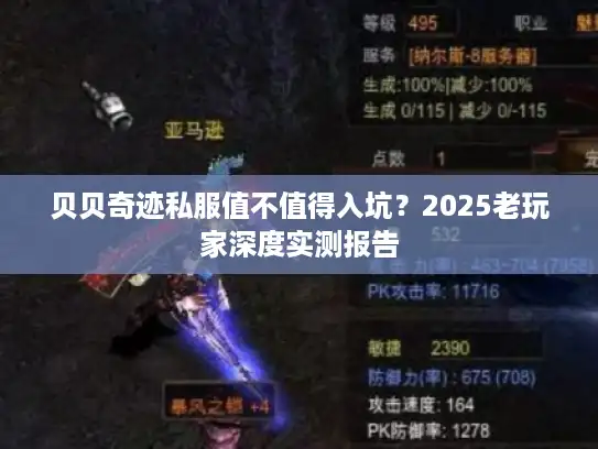 贝贝奇迹私服值不值得入坑？2025老玩家深度实测报告