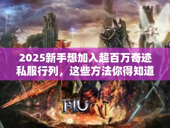 2025新手想加入超百万奇迹私服行列，这些方法你得知道！