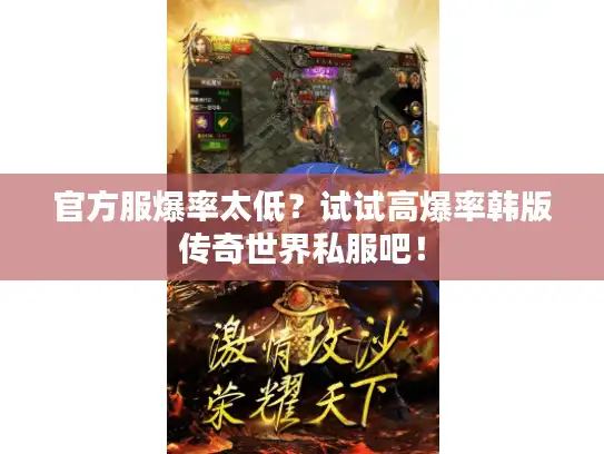 官方服爆率太低？试试高爆率韩版传奇世界私服吧！