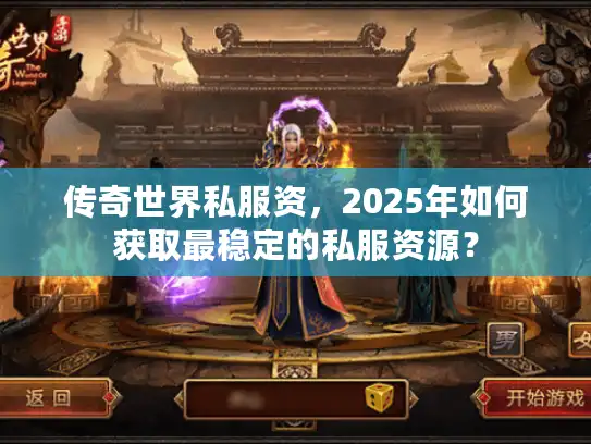 传奇世界私服资，2025年如何获取最稳定的私服资源？