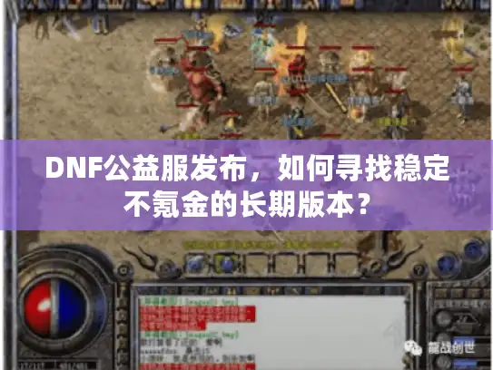 DNF公益服发布，如何寻找稳定不氪金的长期版本？