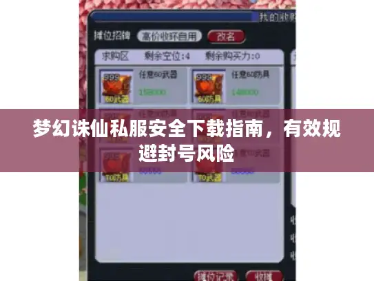 梦幻诛仙私服安全下载指南，有效规避封号风险