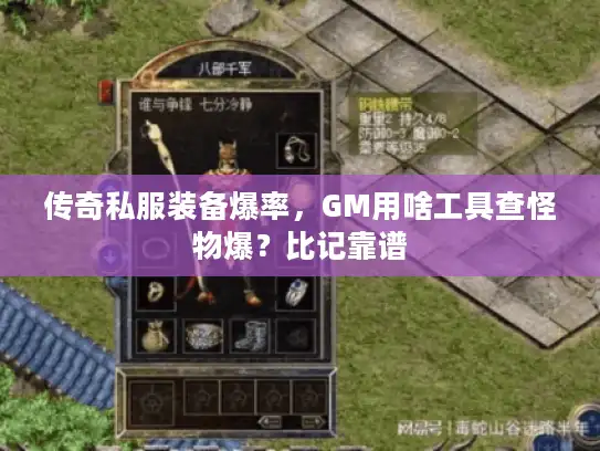 传奇私服装备爆率，GM用啥工具查怪物爆？比记靠谱