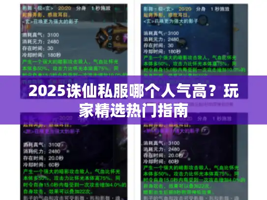 2025诛仙私服哪个人气高?玩家精选热门指南 2025诛仙私服哪个人气高?玩家精选热门指南