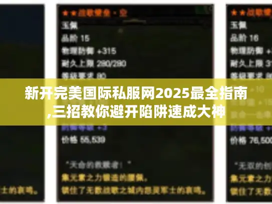 新开完美国际私服网2025最全指南,三招教你避开陷阱速成大神