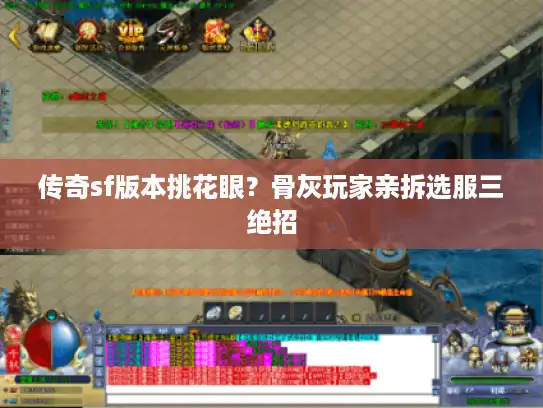 传奇sf版本挑花眼?骨灰玩家亲拆选服三绝招 传奇sf版本挑花眼?骨灰玩家亲拆选服三绝招