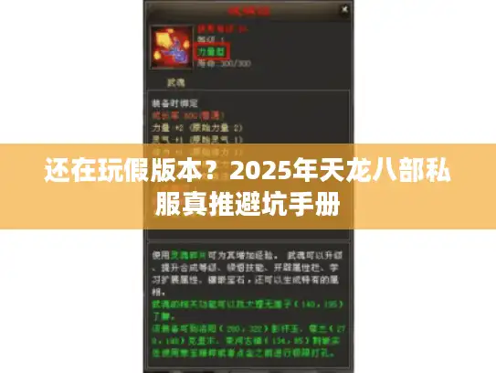 还在玩假版本？2025年天龙八部私服真推避坑手册